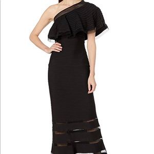 Tadashi Shoji Women’s One Shoulder Ruffle Gown